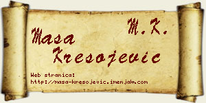 Maša Kresojević vizit kartica